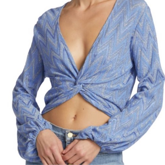 NWOT - Ramy Brook Chevron Dakota Twist-Front
Crop Top - Size Medium - Picture 2 of 7